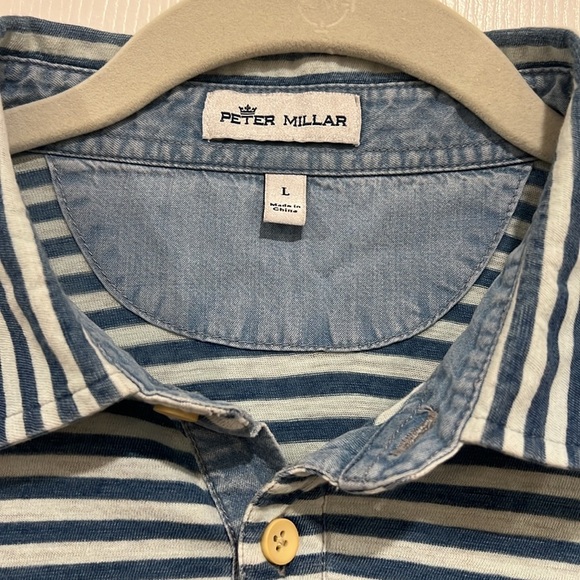 BUNDLE (2) Peter Millar Seaside Stripe Polos Mens Size Large - Picture 5 of 14
